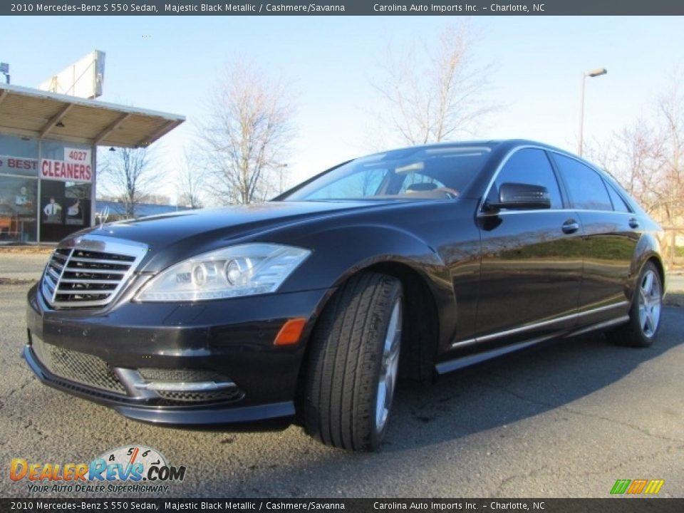 2010 Mercedes-Benz S 550 Sedan Majestic Black Metallic / Cashmere/Savanna Photo #6