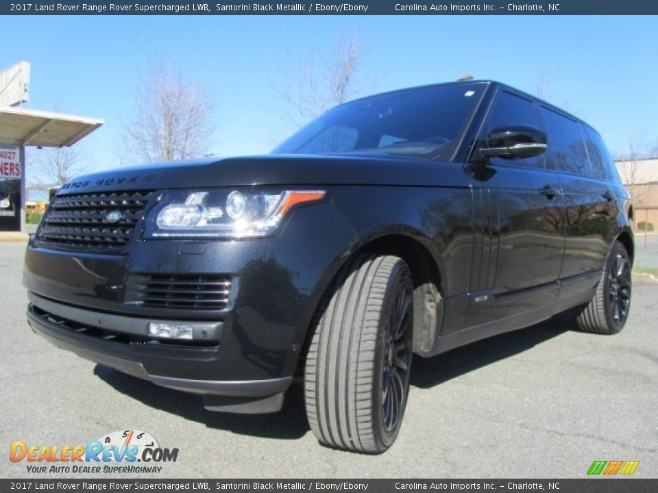 2017 Land Rover Range Rover Supercharged LWB Santorini Black Metallic / Ebony/Ebony Photo #6