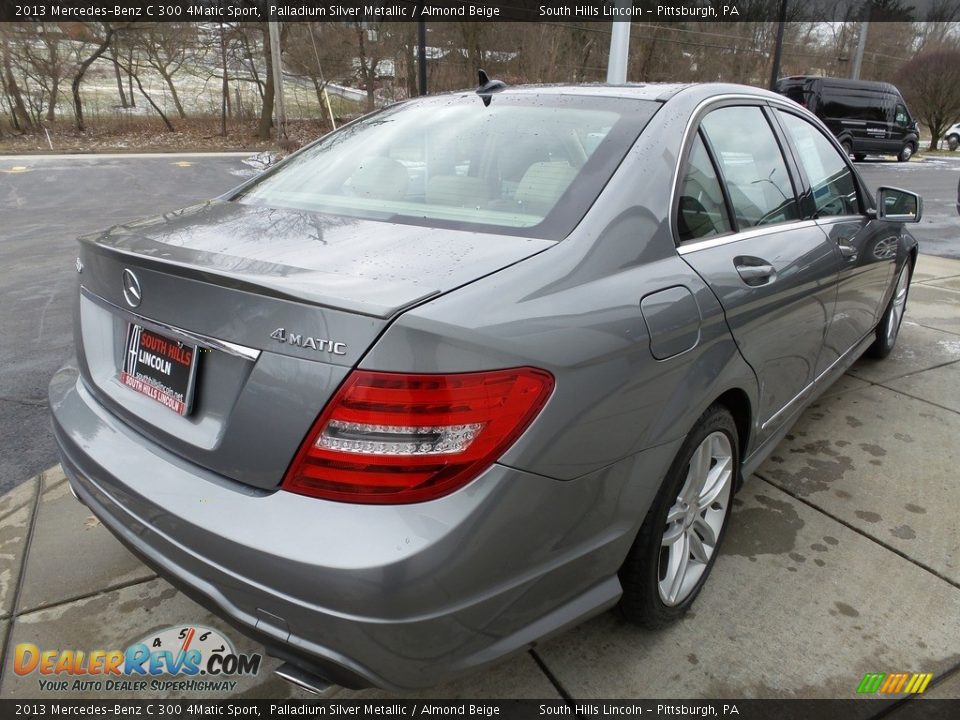 2013 Mercedes-Benz C 300 4Matic Sport Palladium Silver Metallic / Almond Beige Photo #6