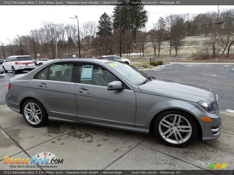 2013 Mercedes-Benz C 300 4Matic Sport Palladium Silver Metallic / Almond Beige Photo #7