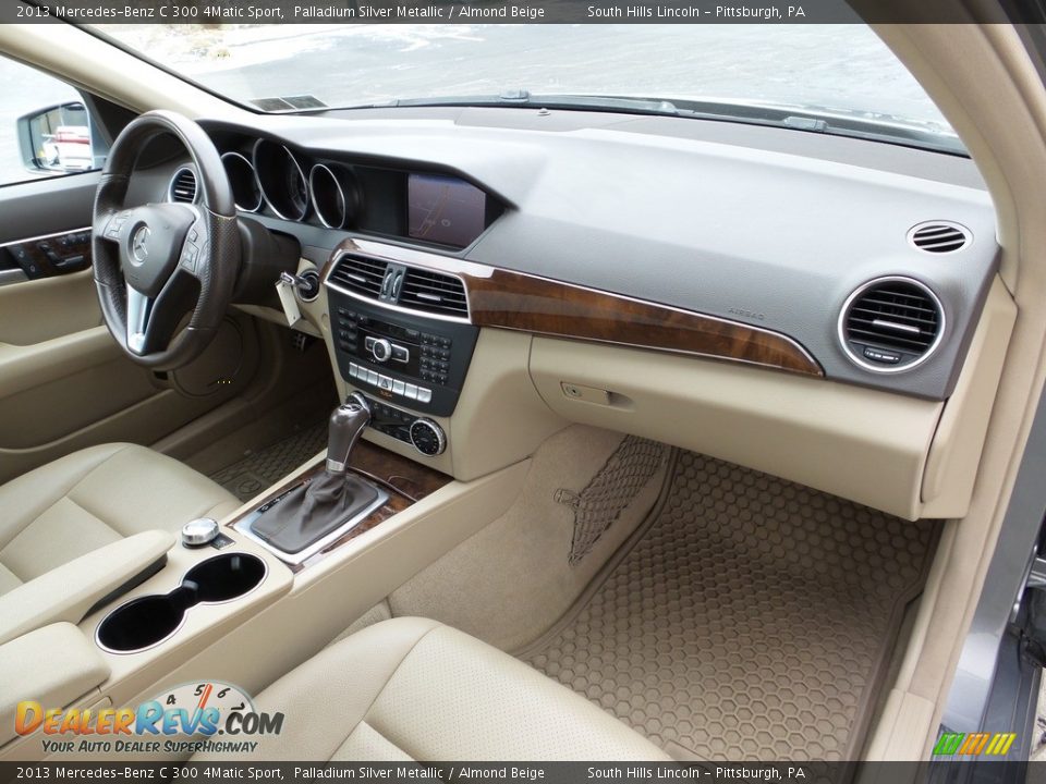 2013 Mercedes-Benz C 300 4Matic Sport Palladium Silver Metallic / Almond Beige Photo #12