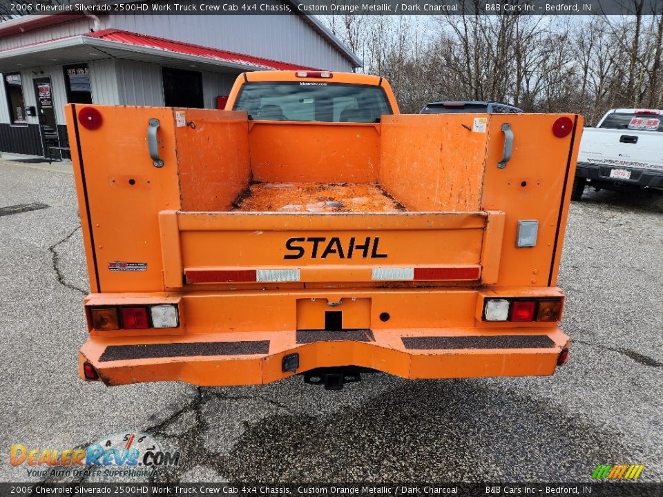 2006 Chevrolet Silverado 2500HD Work Truck Crew Cab 4x4 Chassis Custom Orange Metallic / Dark Charcoal Photo #3