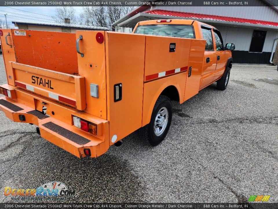 2006 Chevrolet Silverado 2500HD Work Truck Crew Cab 4x4 Chassis Custom Orange Metallic / Dark Charcoal Photo #4