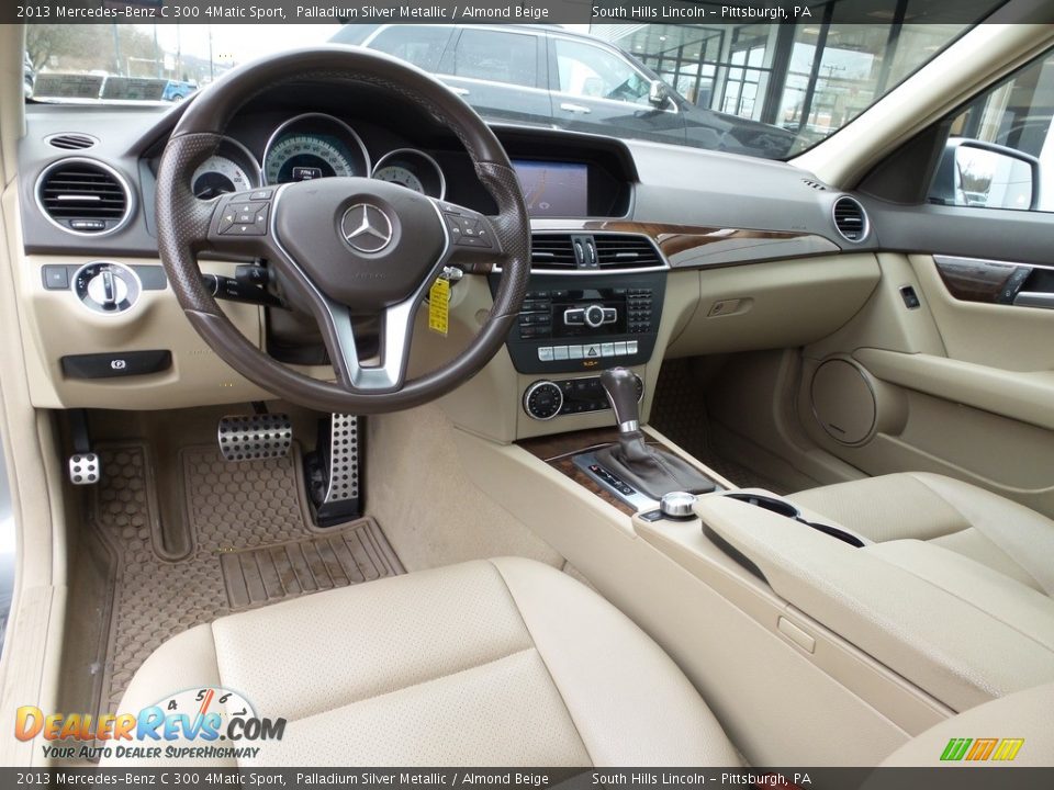 2013 Mercedes-Benz C 300 4Matic Sport Palladium Silver Metallic / Almond Beige Photo #17