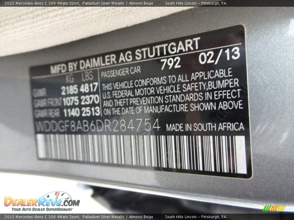 2013 Mercedes-Benz C 300 4Matic Sport Palladium Silver Metallic / Almond Beige Photo #23