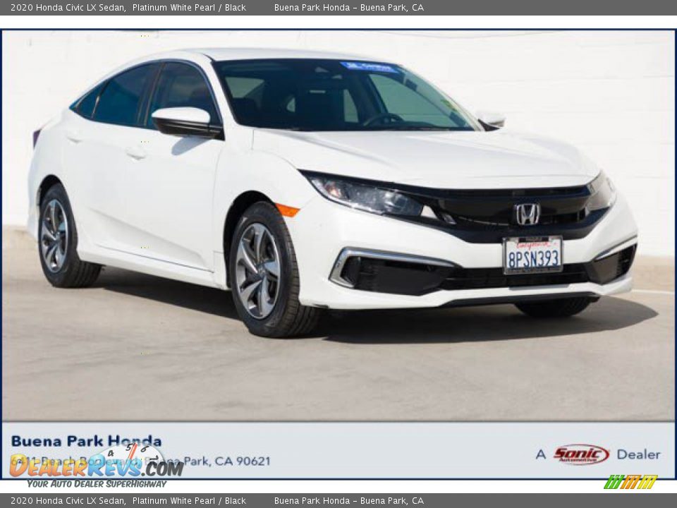 2020 Honda Civic LX Sedan Platinum White Pearl / Black Photo #1