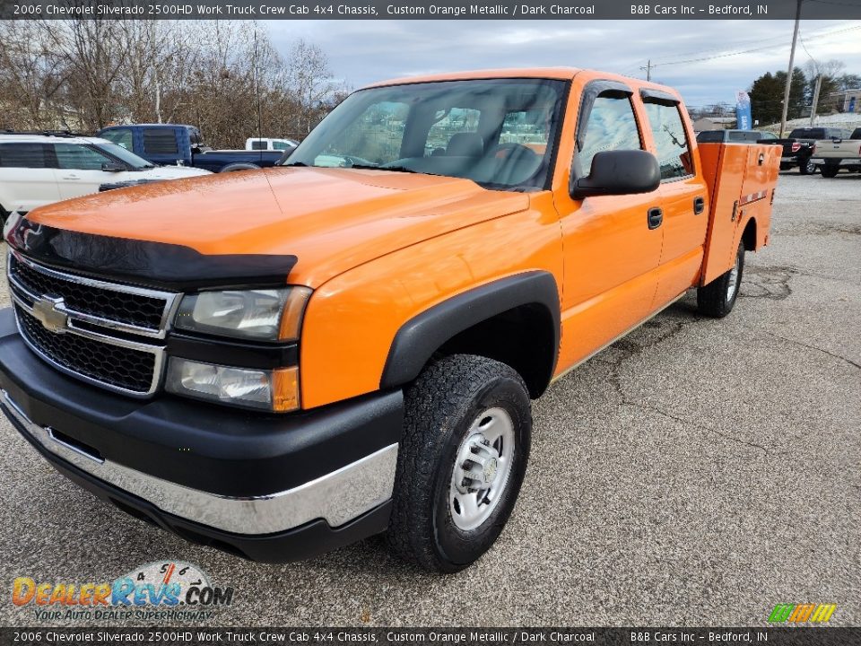 2006 Chevrolet Silverado 2500HD Work Truck Crew Cab 4x4 Chassis Custom Orange Metallic / Dark Charcoal Photo #15