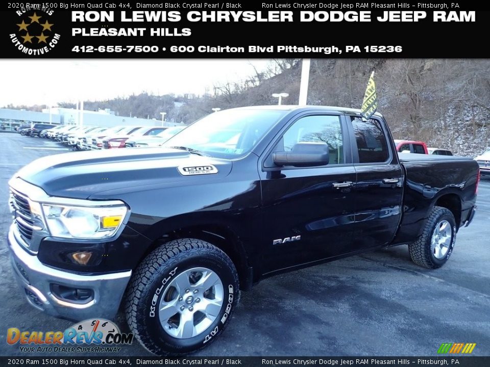 2020 Ram 1500 Big Horn Quad Cab 4x4 Diamond Black Crystal Pearl / Black Photo #1