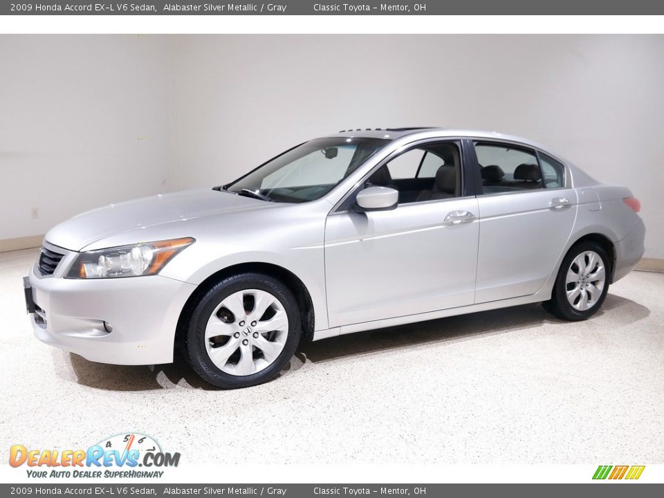 2009 Honda Accord EX-L V6 Sedan Alabaster Silver Metallic / Gray Photo #3