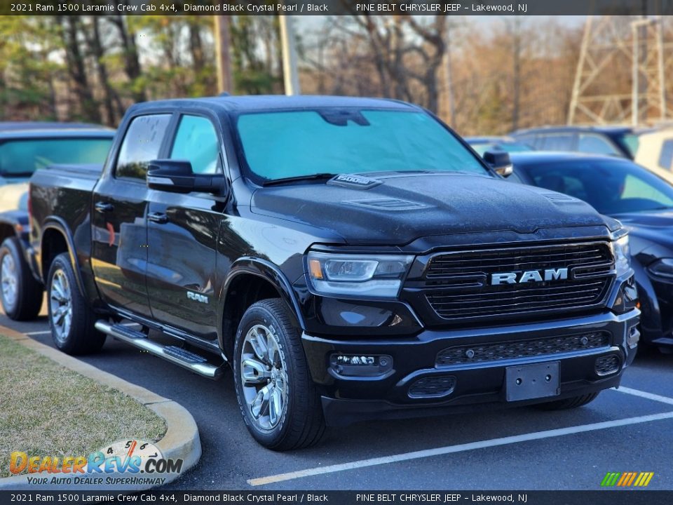 2021 Ram 1500 Laramie Crew Cab 4x4 Diamond Black Crystal Pearl / Black Photo #3