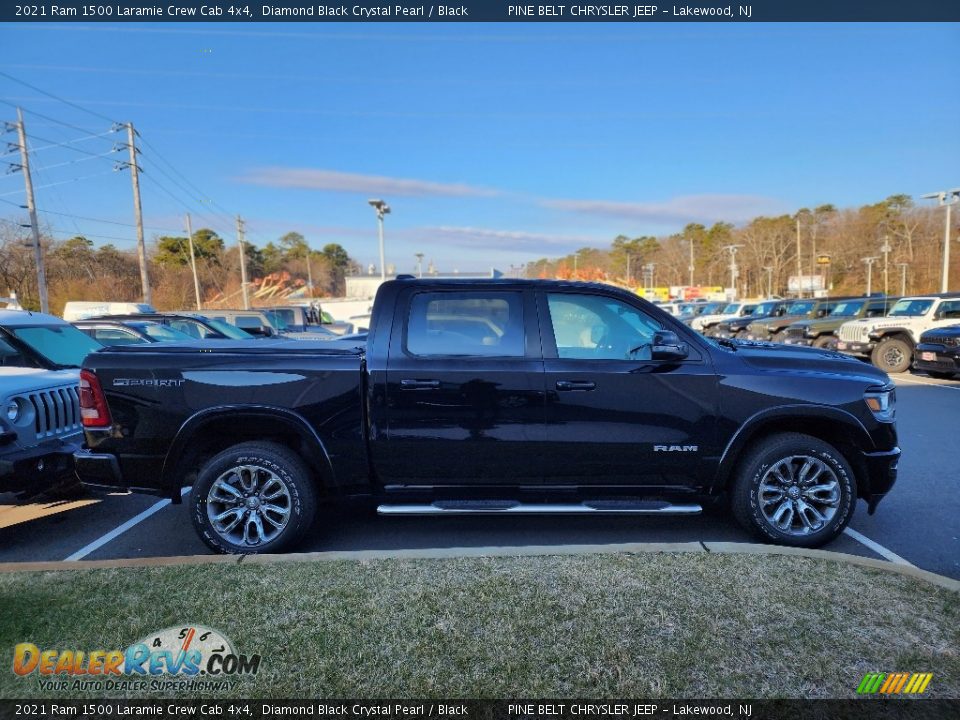 2021 Ram 1500 Laramie Crew Cab 4x4 Diamond Black Crystal Pearl / Black Photo #4