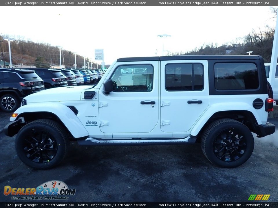 2023 Jeep Wrangler Unlimited Sahara 4XE Hybrid Bright White / Dark Saddle/Black Photo #2