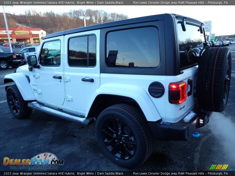 2023 Jeep Wrangler Unlimited Sahara 4XE Hybrid Bright White / Dark Saddle/Black Photo #3