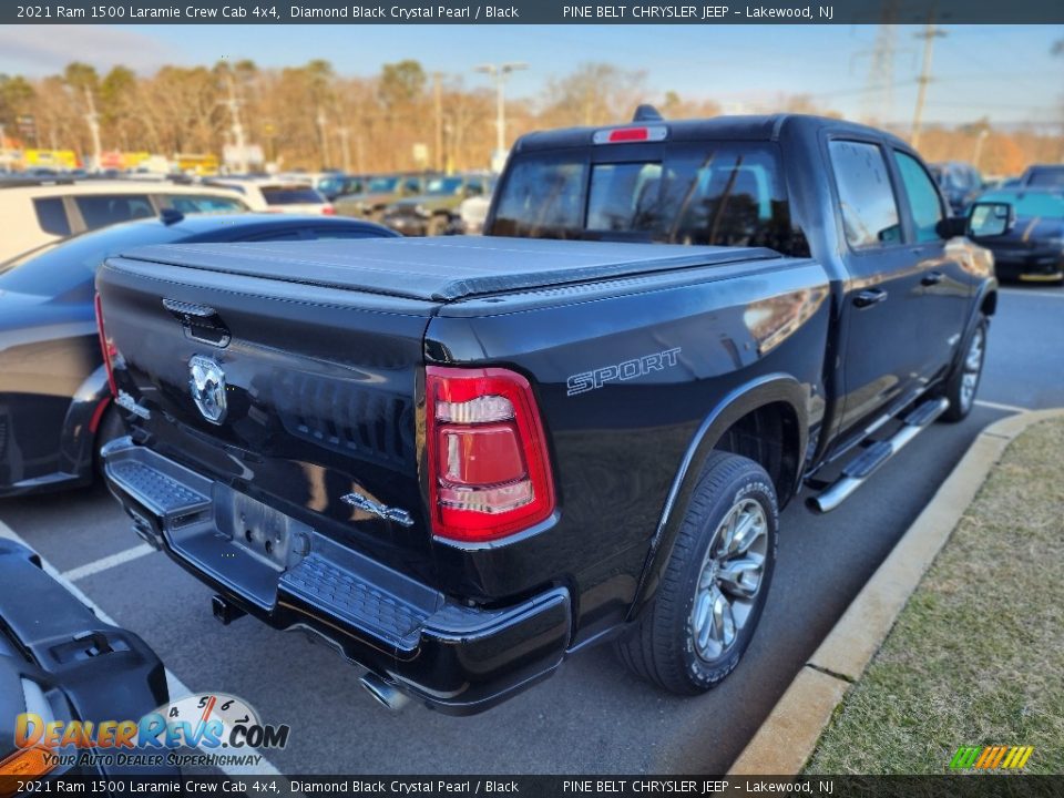 2021 Ram 1500 Laramie Crew Cab 4x4 Diamond Black Crystal Pearl / Black Photo #6