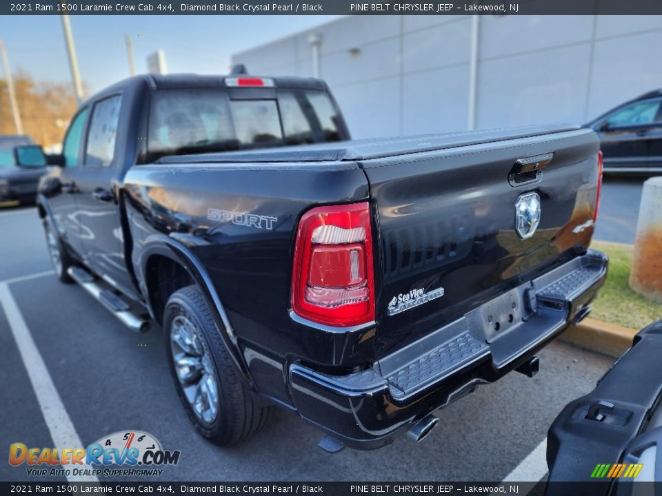 2021 Ram 1500 Laramie Crew Cab 4x4 Diamond Black Crystal Pearl / Black Photo #7