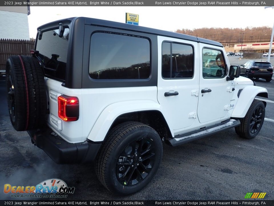 2023 Jeep Wrangler Unlimited Sahara 4XE Hybrid Bright White / Dark Saddle/Black Photo #6