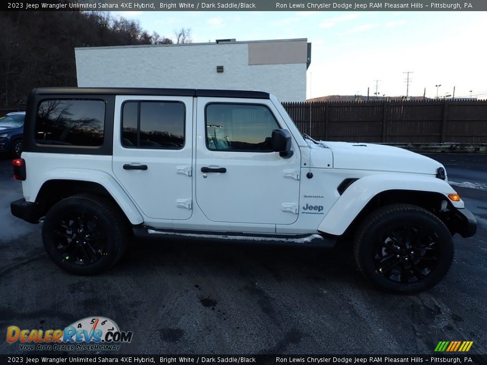 2023 Jeep Wrangler Unlimited Sahara 4XE Hybrid Bright White / Dark Saddle/Black Photo #7