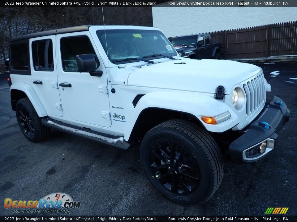 2023 Jeep Wrangler Unlimited Sahara 4XE Hybrid Bright White / Dark Saddle/Black Photo #8