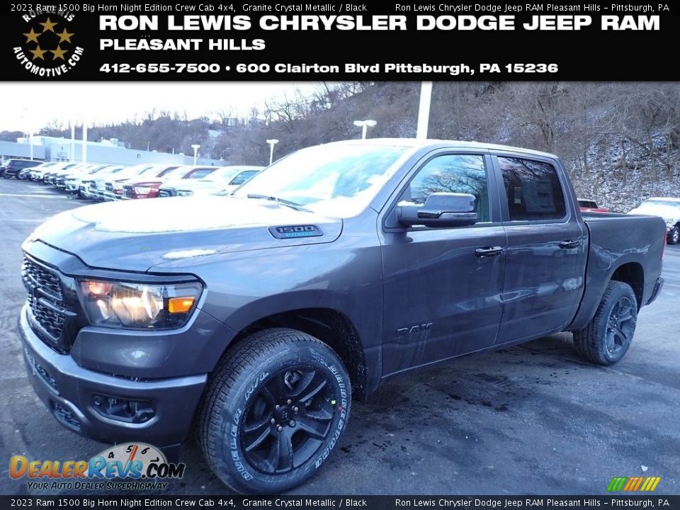 2023 Ram 1500 Big Horn Night Edition Crew Cab 4x4 Granite Crystal Metallic / Black Photo #1