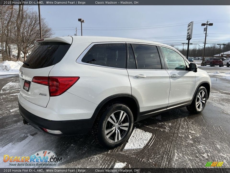 2018 Honda Pilot EX-L AWD White Diamond Pearl / Beige Photo #3