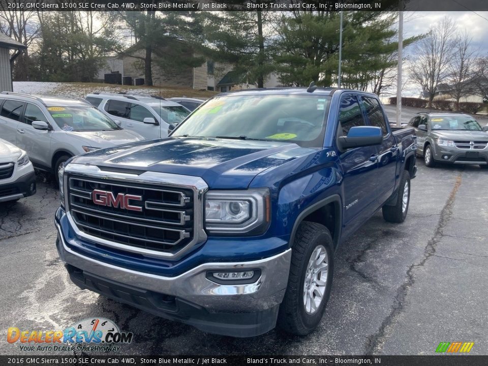 2016 GMC Sierra 1500 SLE Crew Cab 4WD Stone Blue Metallic / Jet Black Photo #2