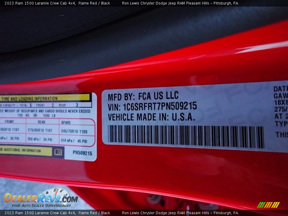 2023 Ram 1500 Laramie Crew Cab 4x4 Flame Red / Black Photo #15