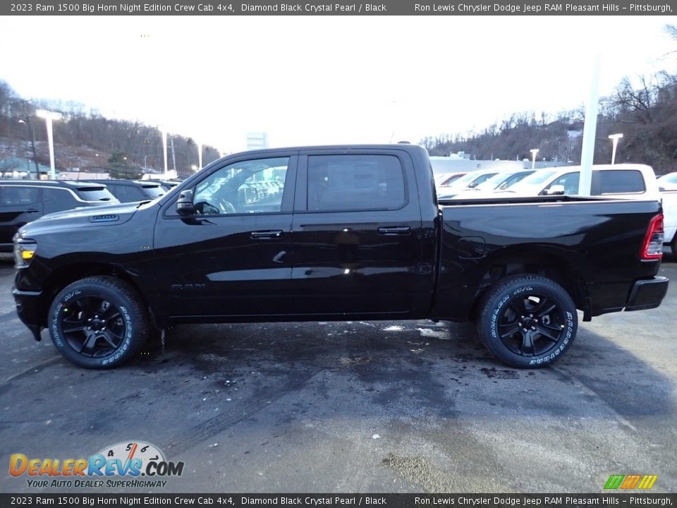 2023 Ram 1500 Big Horn Night Edition Crew Cab 4x4 Diamond Black Crystal Pearl / Black Photo #2