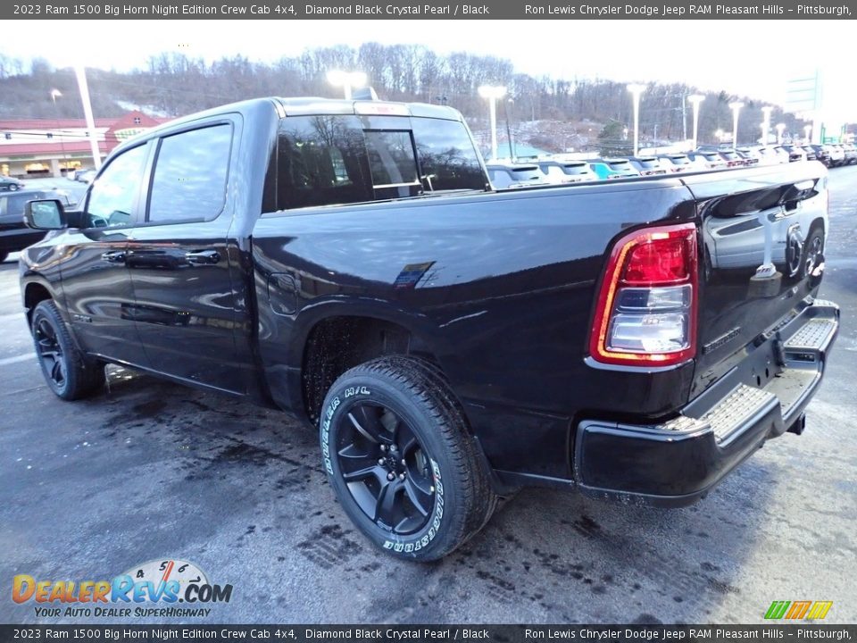 2023 Ram 1500 Big Horn Night Edition Crew Cab 4x4 Diamond Black Crystal Pearl / Black Photo #3