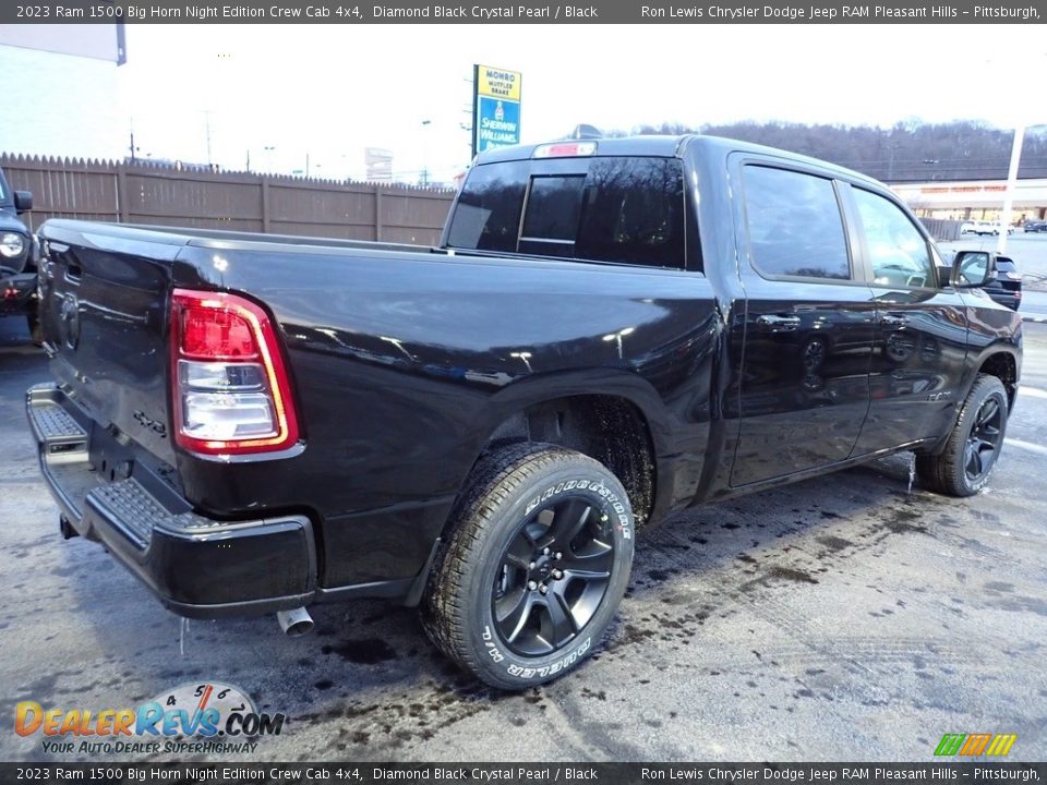 2023 Ram 1500 Big Horn Night Edition Crew Cab 4x4 Diamond Black Crystal Pearl / Black Photo #6