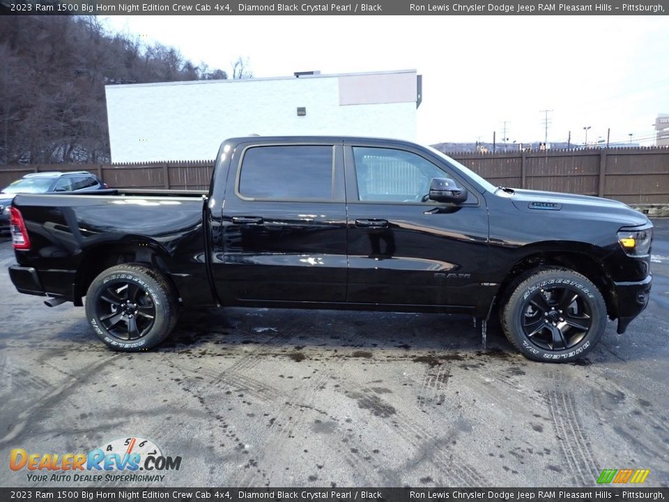 2023 Ram 1500 Big Horn Night Edition Crew Cab 4x4 Diamond Black Crystal Pearl / Black Photo #7