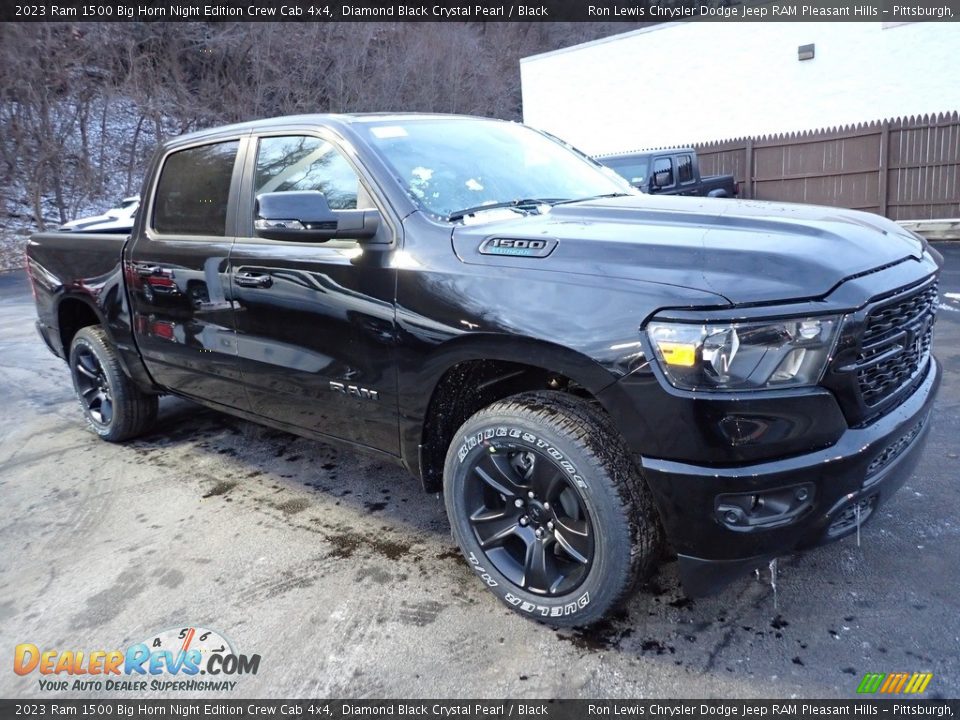 2023 Ram 1500 Big Horn Night Edition Crew Cab 4x4 Diamond Black Crystal Pearl / Black Photo #8