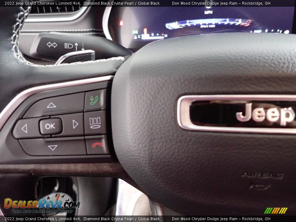 2022 Jeep Grand Cherokee L Limited 4x4 Diamond Black Crystal Pearl / Global Black Photo #18