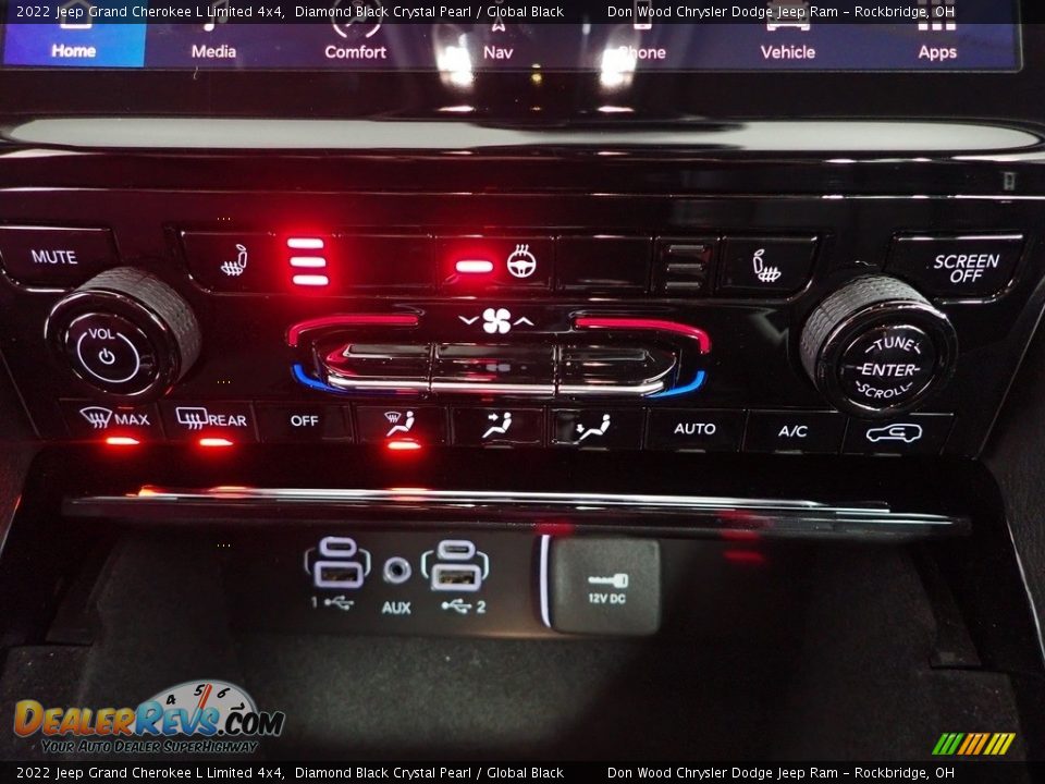 2022 Jeep Grand Cherokee L Limited 4x4 Diamond Black Crystal Pearl / Global Black Photo #21