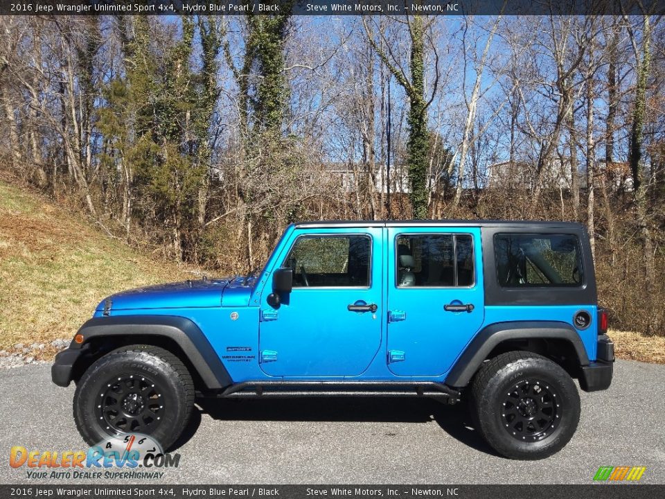 2016 Jeep Wrangler Unlimited Sport 4x4 Hydro Blue Pearl / Black Photo #1
