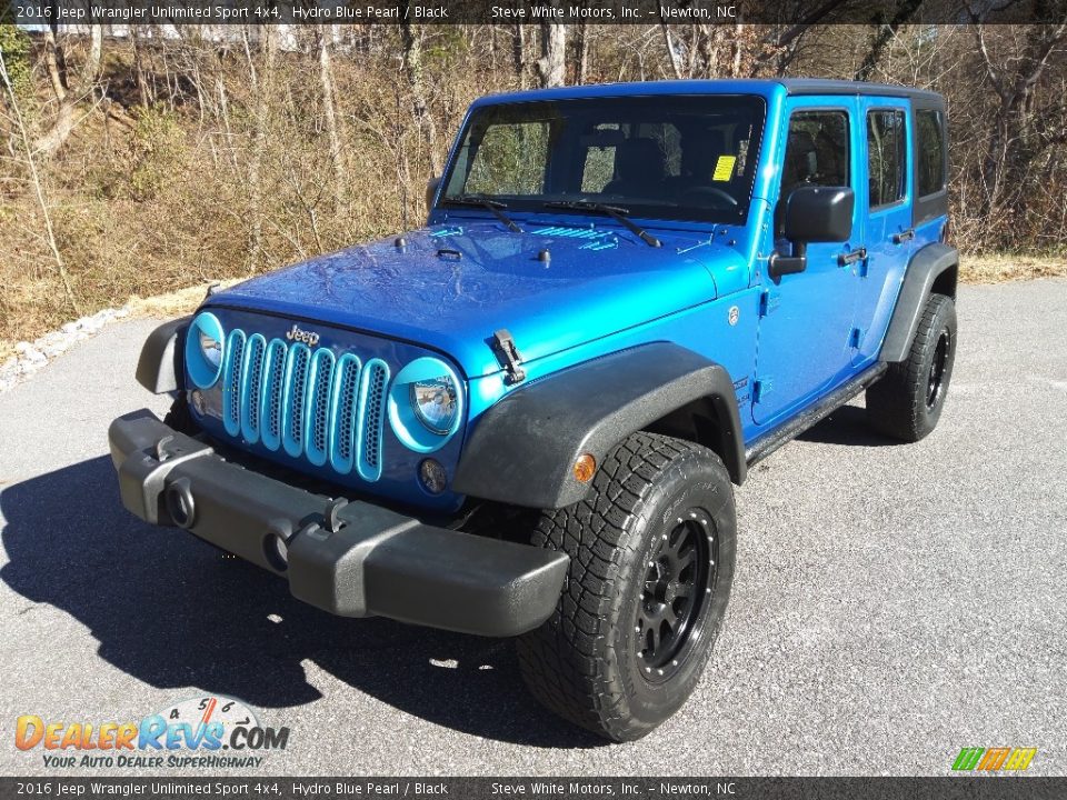 2016 Jeep Wrangler Unlimited Sport 4x4 Hydro Blue Pearl / Black Photo #2