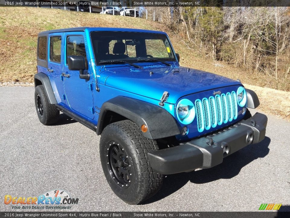 2016 Jeep Wrangler Unlimited Sport 4x4 Hydro Blue Pearl / Black Photo #4
