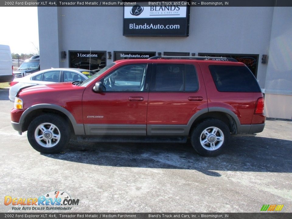 2002 Ford Explorer XLT 4x4 Toreador Red Metallic / Medium Parchment Photo #1