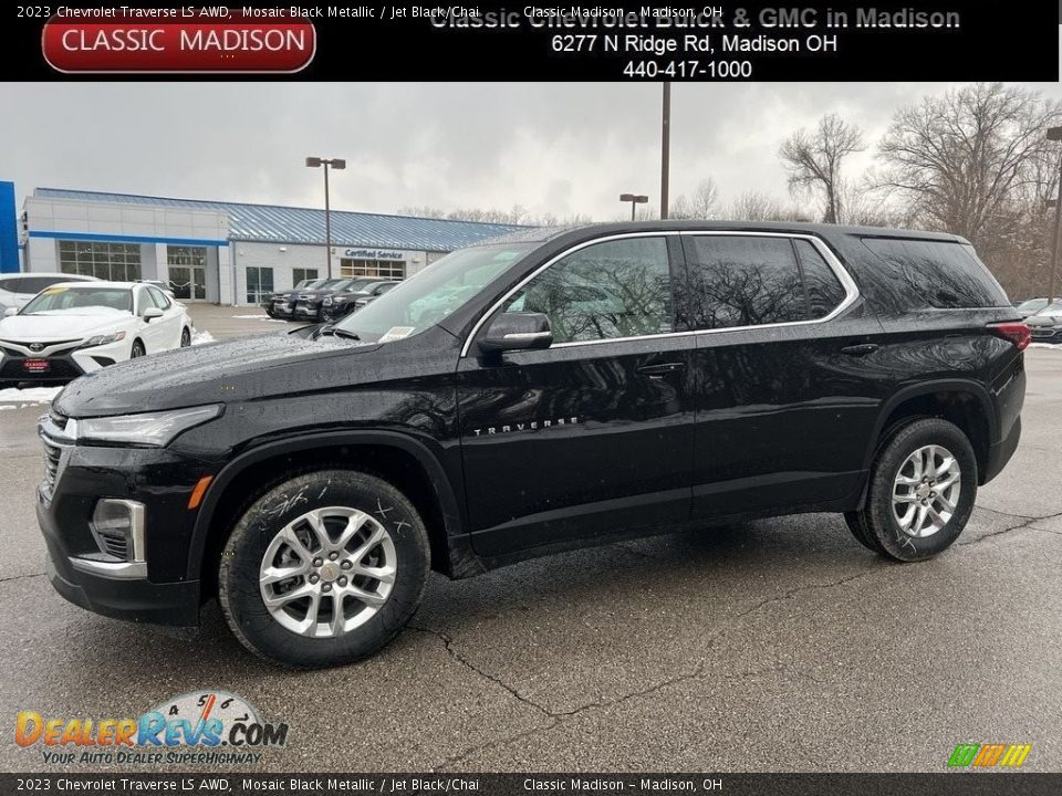 2023 Chevrolet Traverse LS AWD Mosaic Black Metallic / Jet Black/Chai Photo #1