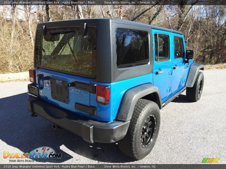 2016 Jeep Wrangler Unlimited Sport 4x4 Hydro Blue Pearl / Black Photo #6