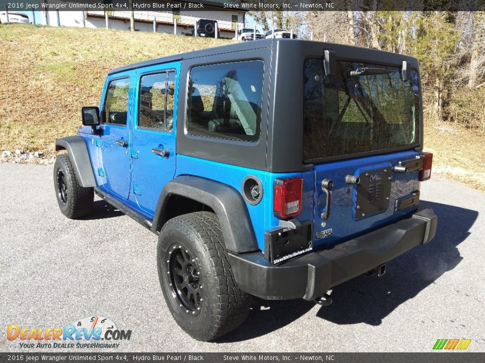 2016 Jeep Wrangler Unlimited Sport 4x4 Hydro Blue Pearl / Black Photo #8