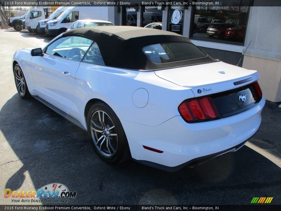 2016 Ford Mustang EcoBoost Premium Convertible Oxford White / Ebony Photo #4