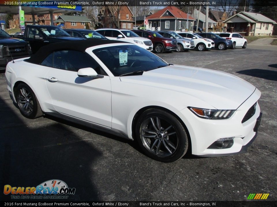 2016 Ford Mustang EcoBoost Premium Convertible Oxford White / Ebony Photo #6