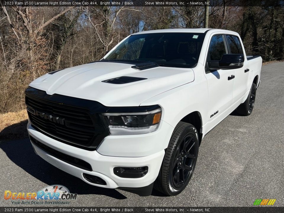 Bright White 2023 Ram 1500 Laramie Night Edition Crew Cab 4x4 Photo #2