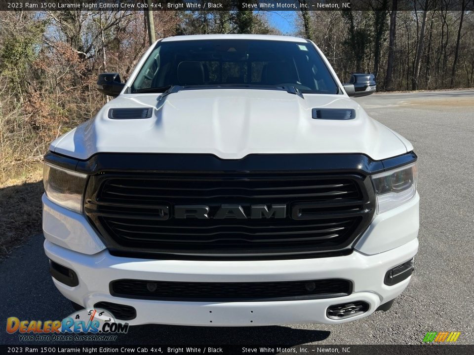 Bright White 2023 Ram 1500 Laramie Night Edition Crew Cab 4x4 Photo #3