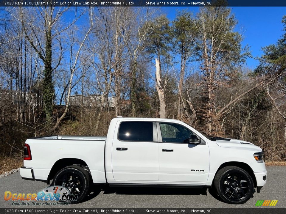 2023 Ram 1500 Laramie Night Edition Crew Cab 4x4 Bright White / Black Photo #5