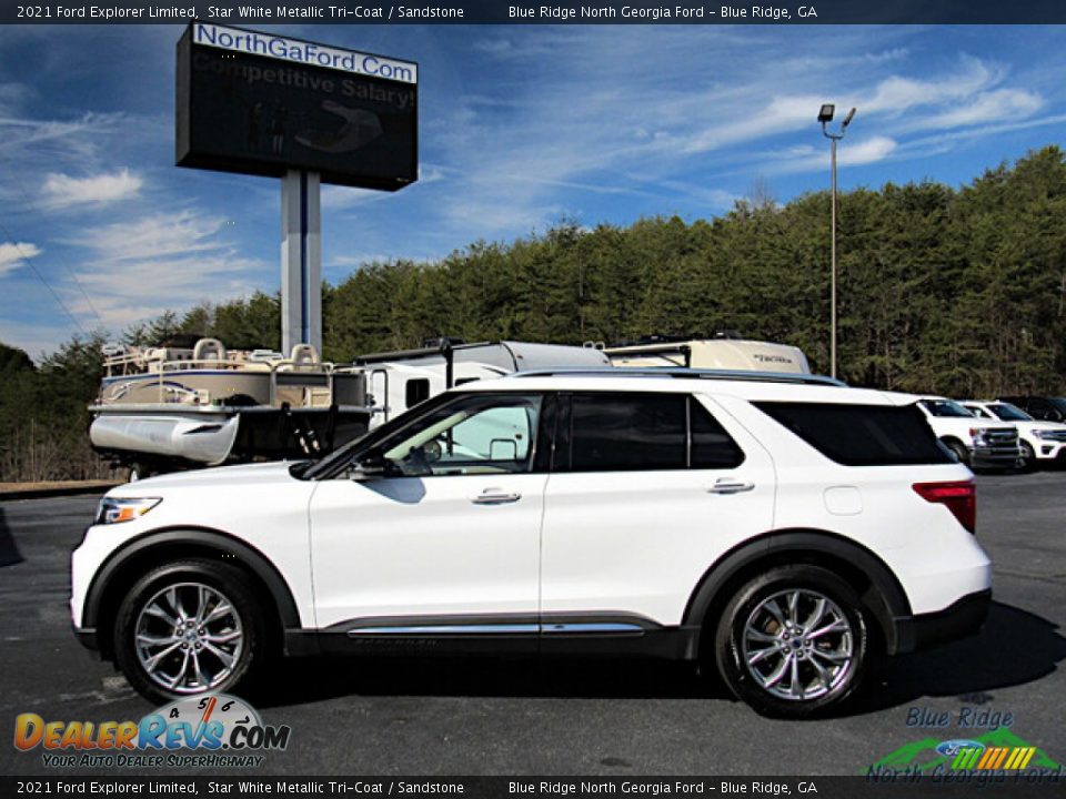 2021 Ford Explorer Limited Star White Metallic Tri-Coat / Sandstone Photo #2