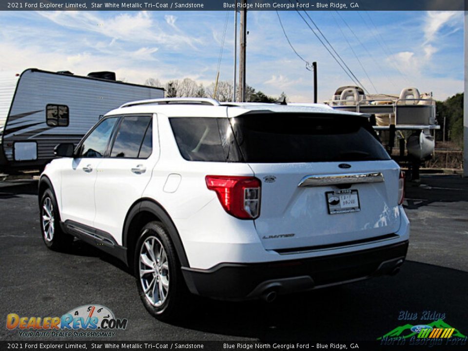2021 Ford Explorer Limited Star White Metallic Tri-Coat / Sandstone Photo #3