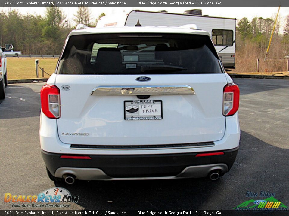 2021 Ford Explorer Limited Star White Metallic Tri-Coat / Sandstone Photo #4