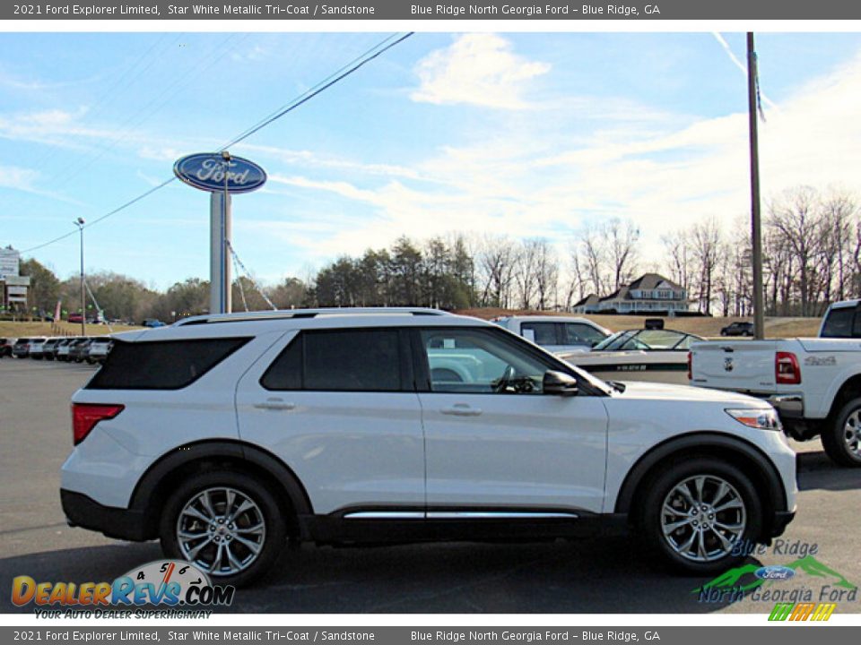 2021 Ford Explorer Limited Star White Metallic Tri-Coat / Sandstone Photo #6