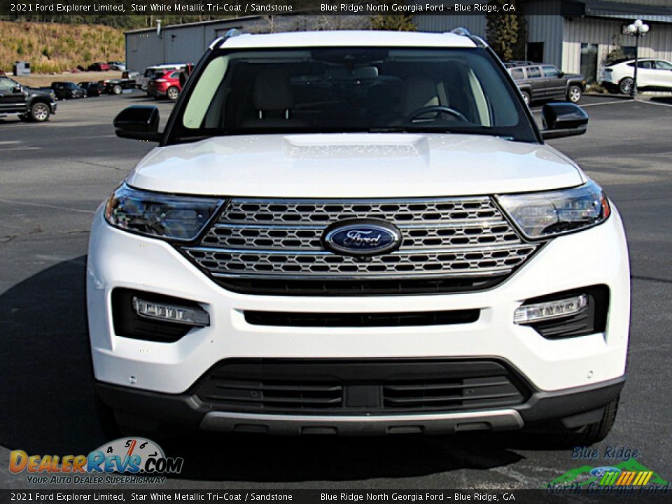 2021 Ford Explorer Limited Star White Metallic Tri-Coat / Sandstone Photo #8
